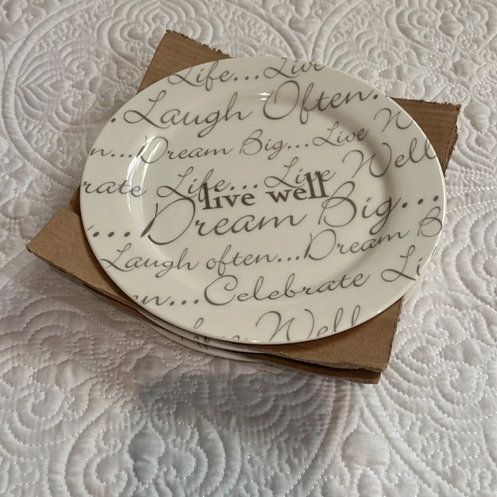 Celebration Bowring‎ round dessert plates, set of 4, NWOT